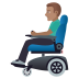 👨🏽‍🦼 man in motorized wheelchair: medium skin tone display on JoyPixels